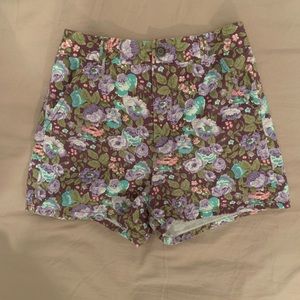 Aritzia Talula High Waisted Floral Shorts